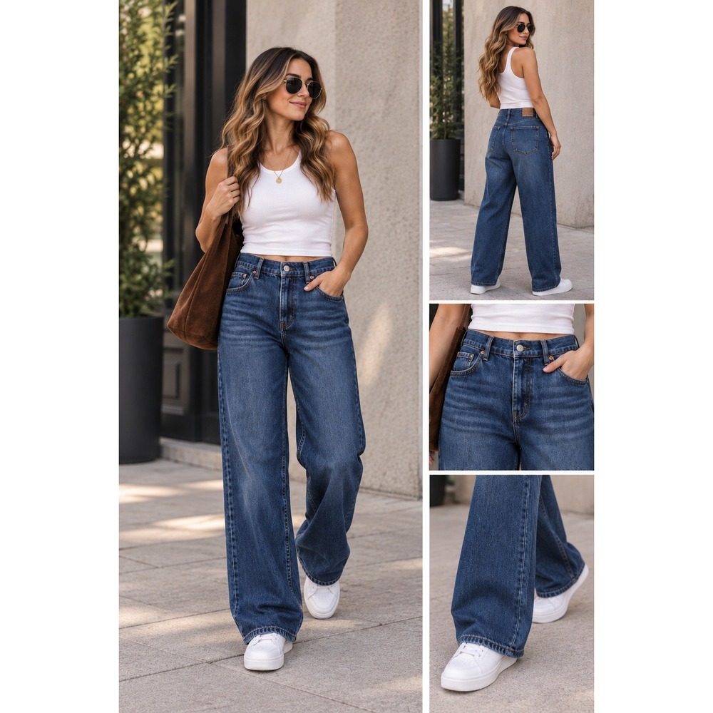 Old Navy Straight Jeans 10 Petite Mid-Rise Button Fly Medium Wash Cotton #1627